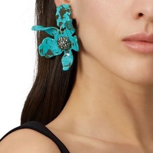 Lele Sadoughi Turquoise Crystal Lily Earring